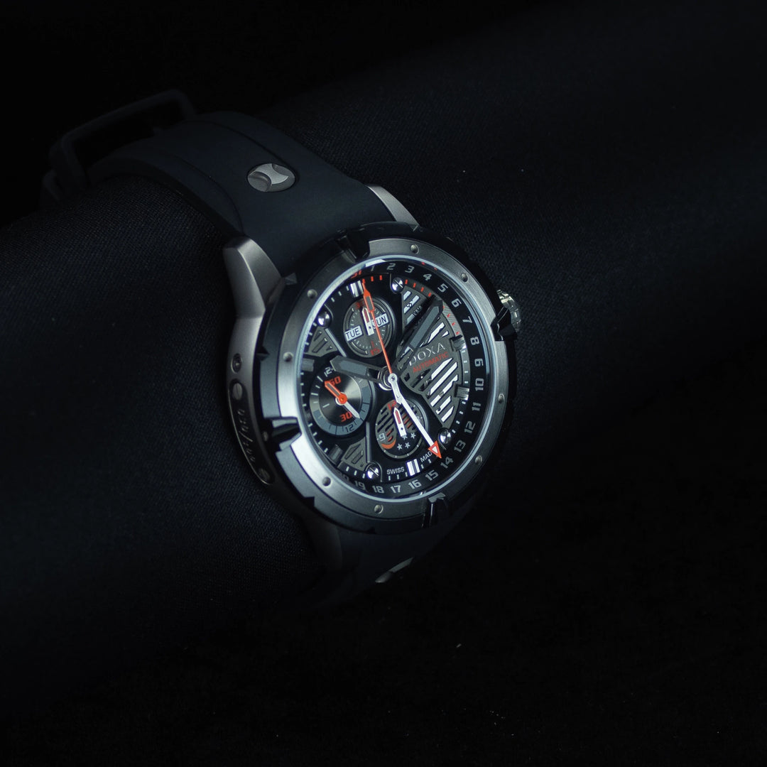 Luxury watch (D197BB0): watch face angled view left zoomed out