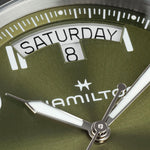 Kép betöltése a Galériamegjelenítőbe, HAMILTON H64475560 Khaki Field King Day-Date Karóra