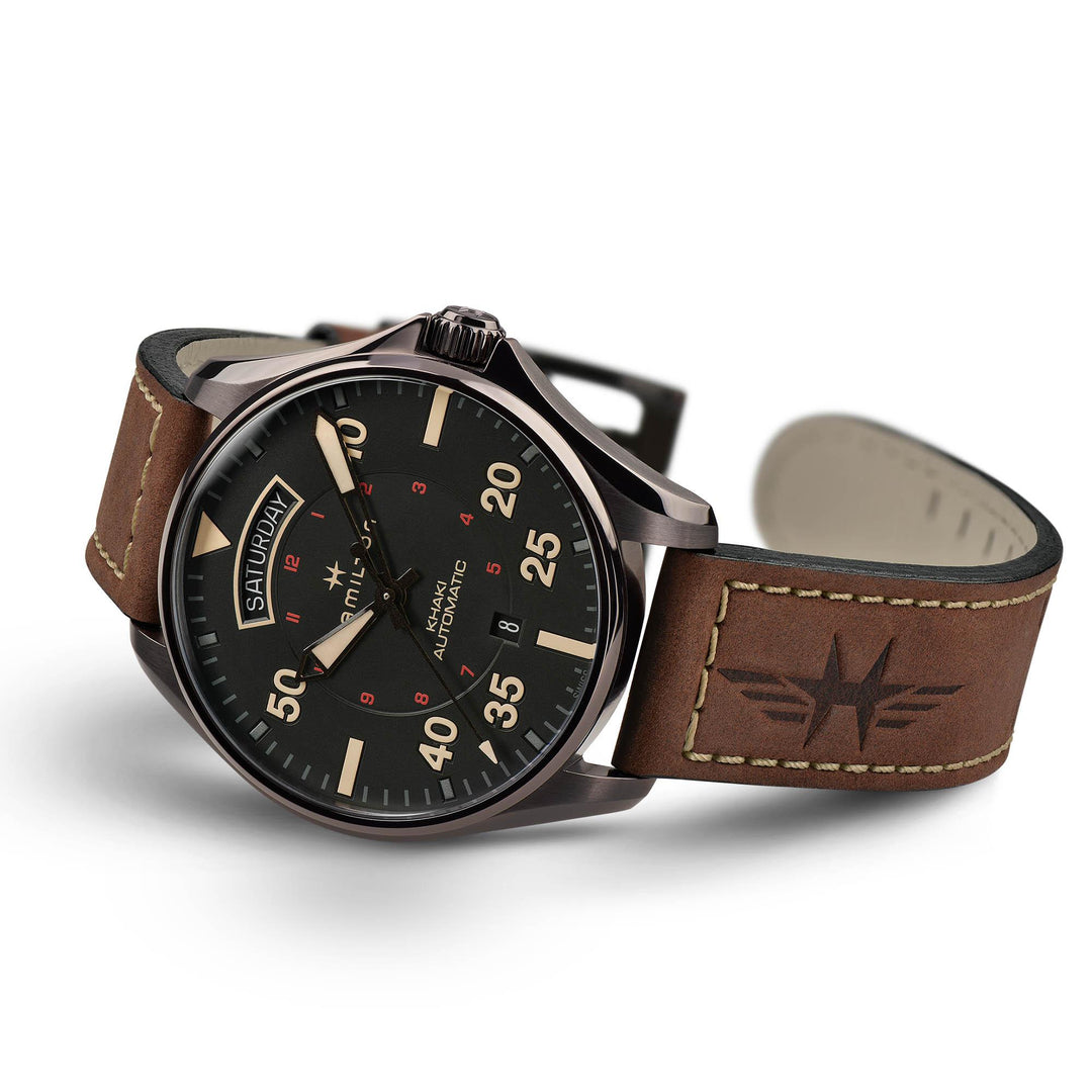 HAMILTON H64605531 Khaki Aviation Khaki Pilot Day Date Karóra