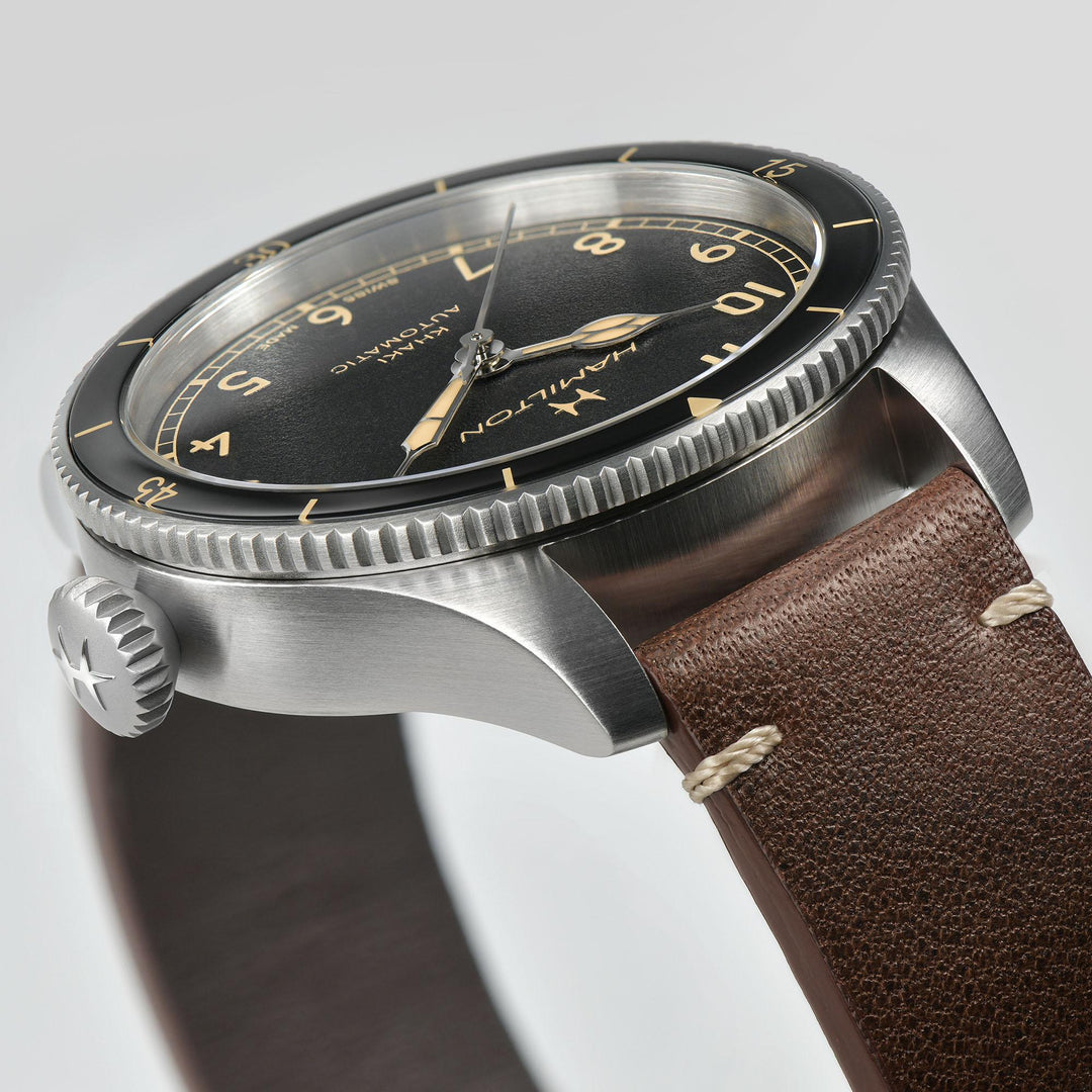 HAMILTON H76205530 Khaki Aviation Khaki Pilot Pioneer Karóra