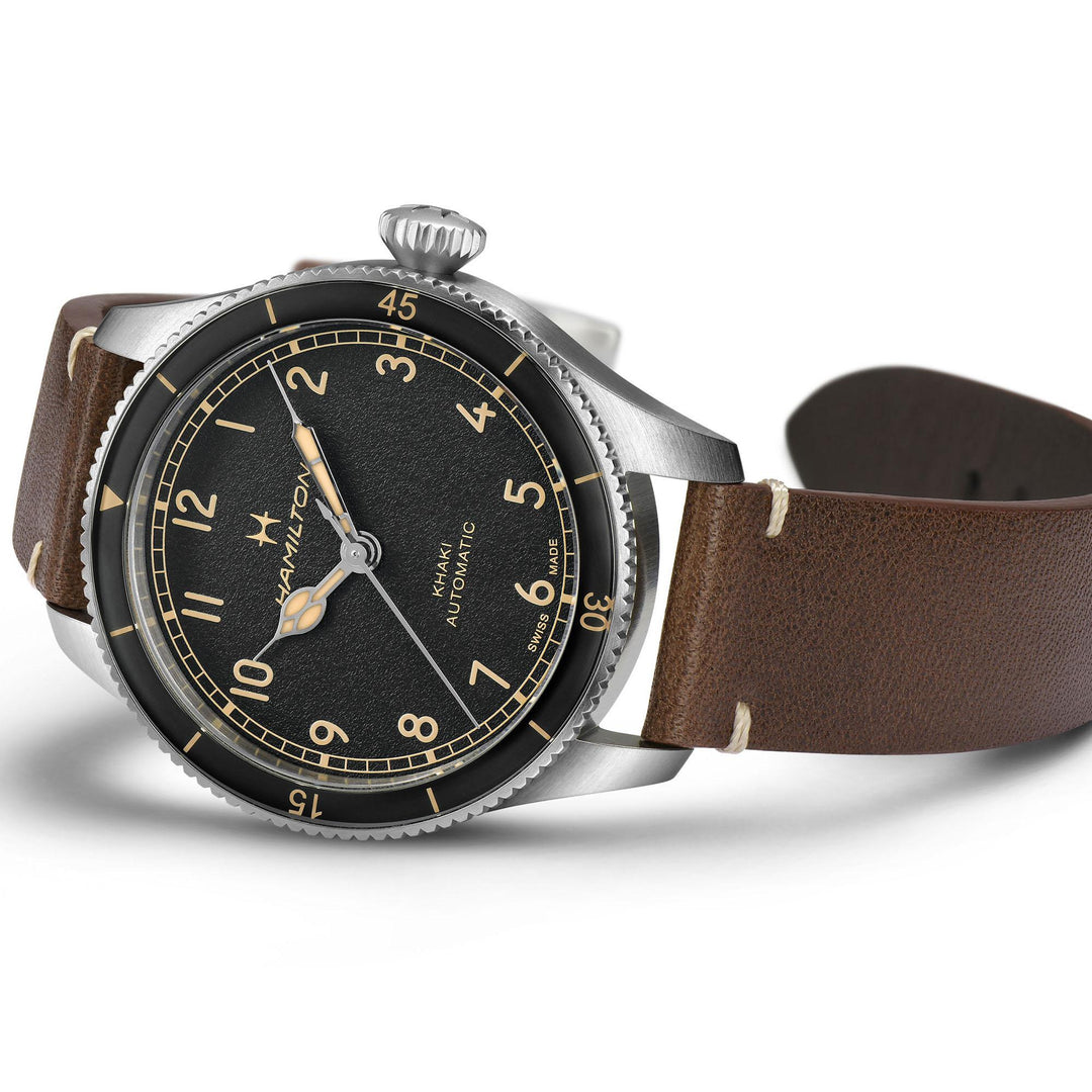 HAMILTON H76205530 Khaki Aviation Khaki Pilot Pioneer Karóra