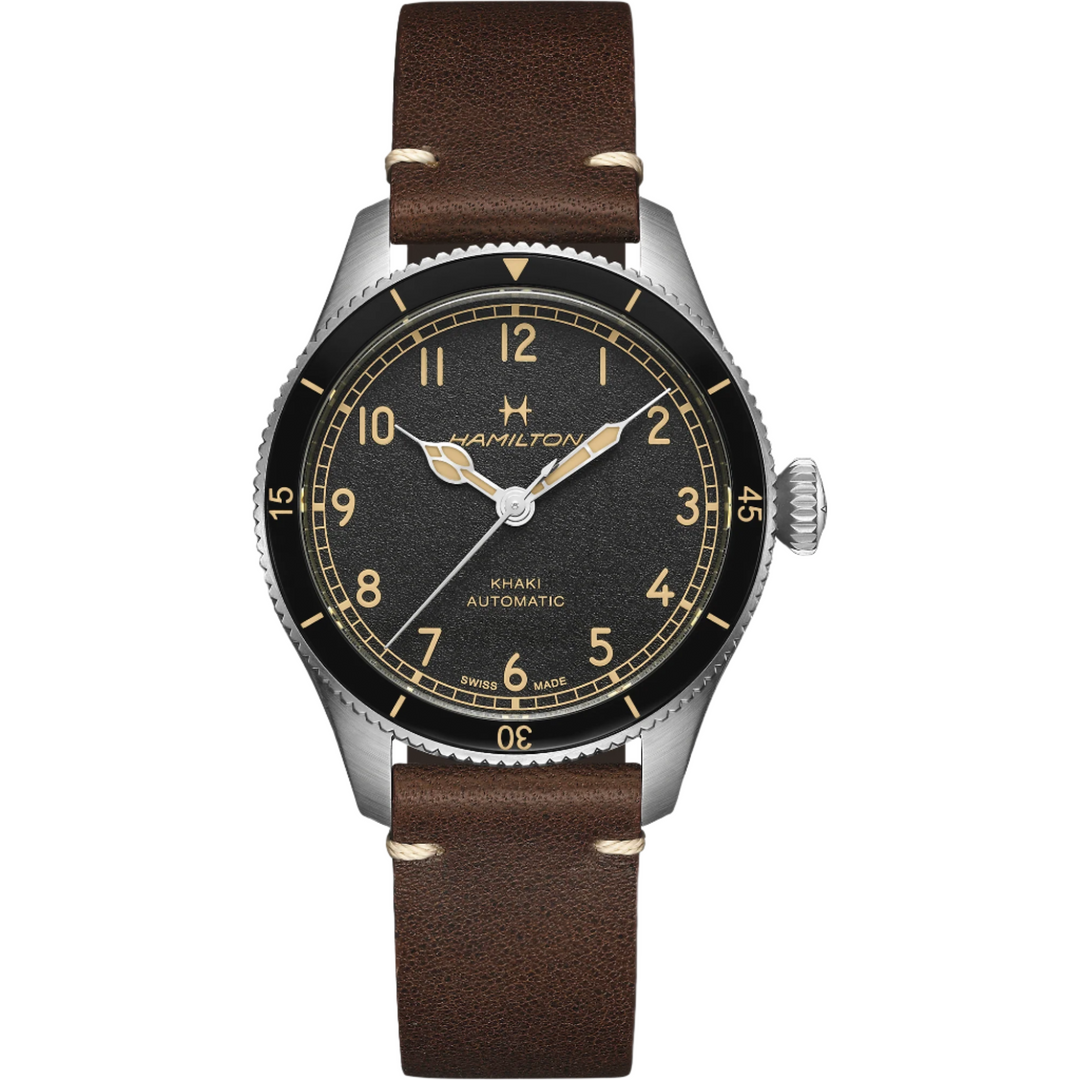 HAMILTON H76205530 Khaki Aviation Khaki Pilot Pioneer Karóra