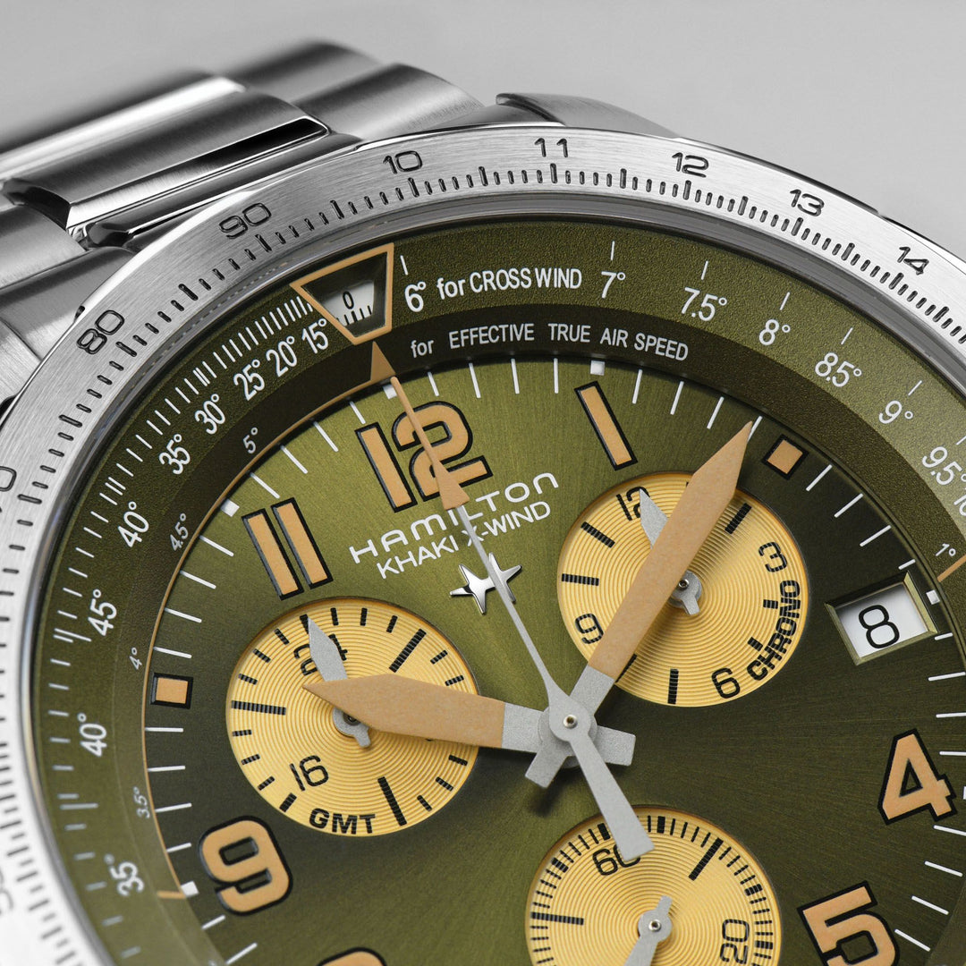 HAMILTON H77932160 Khaki Aviation Khaki X-Wind GMT Karóra