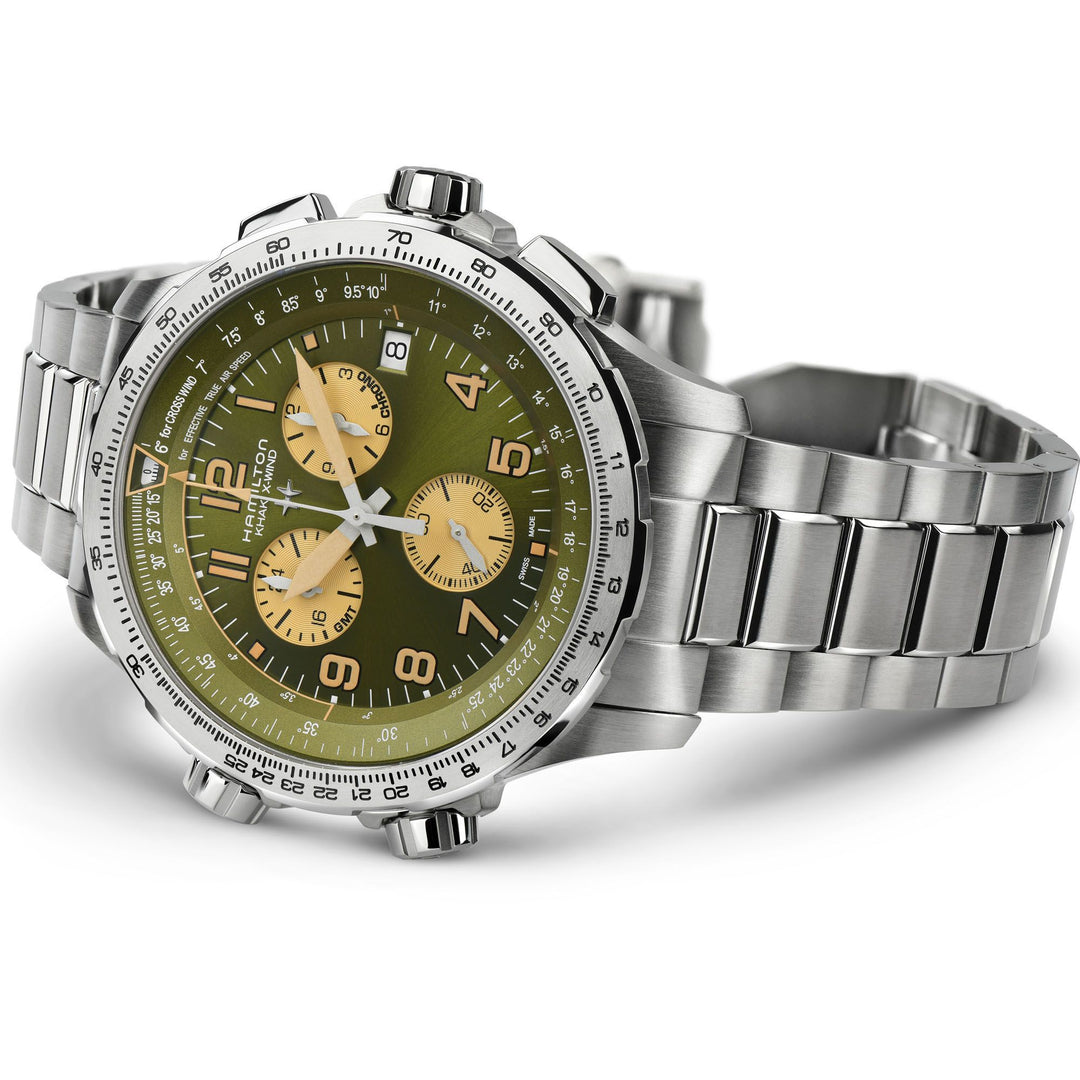 HAMILTON H77932160 Khaki Aviation Khaki X-Wind GMT Karóra