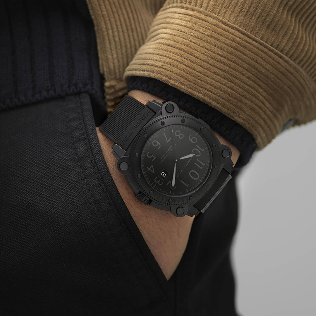 HAMILTON H78585333 Khaki Navy Khaki BeLOWZERO 1000m Karóra