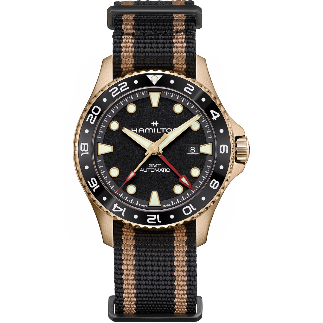 HAMILTON H82565930 Khaki Navy Scuba Automatic GMT Karóra