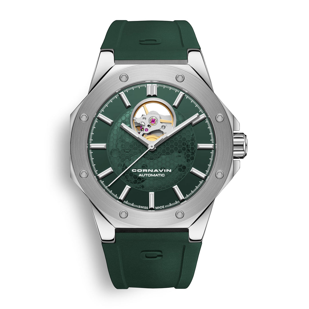 CORNAVIN OH.03.R Downtown Open Heart Automatic Watch