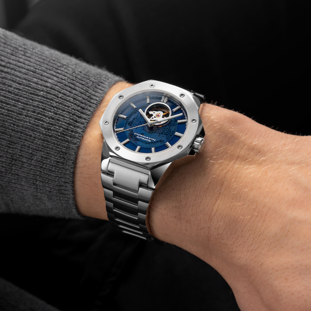 CORNAVIN OH.02.B Downtown Open Heart Automatic Watch