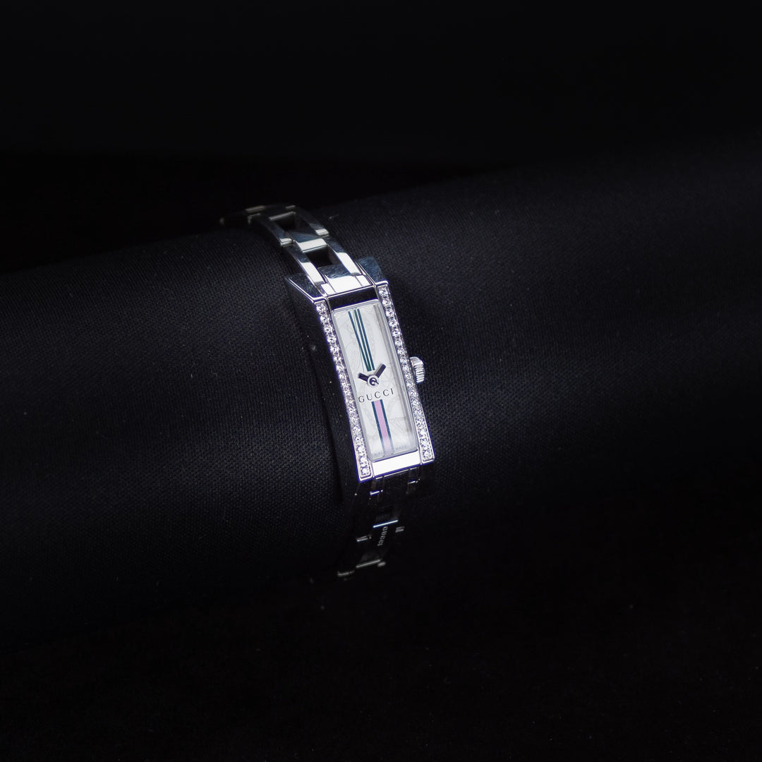 Luxury watch (YA110508): watch face angled view left zoomed out