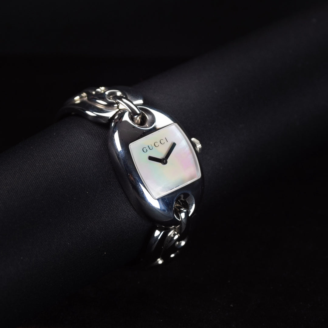 Luxury watch (YA121302): watch face angled view left zoomed out