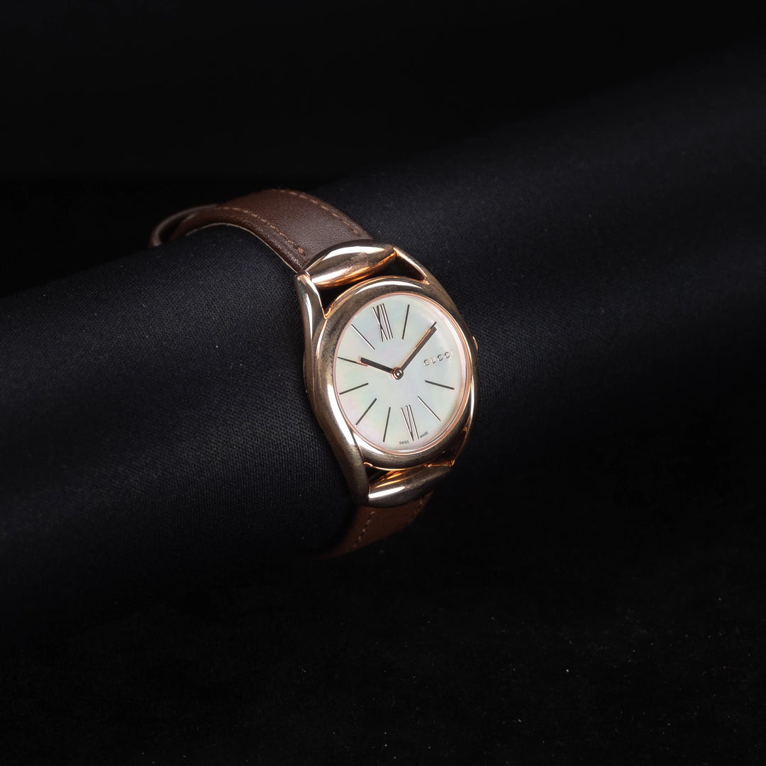 Luxury watch (YA140507): watch face angled view left zoomed out