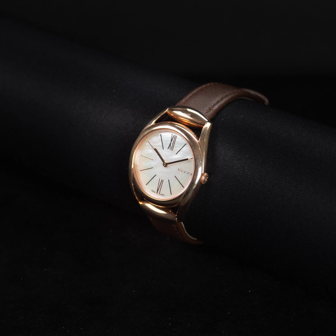 Luxury watch (YA140507): watch face angled view right zoomed out