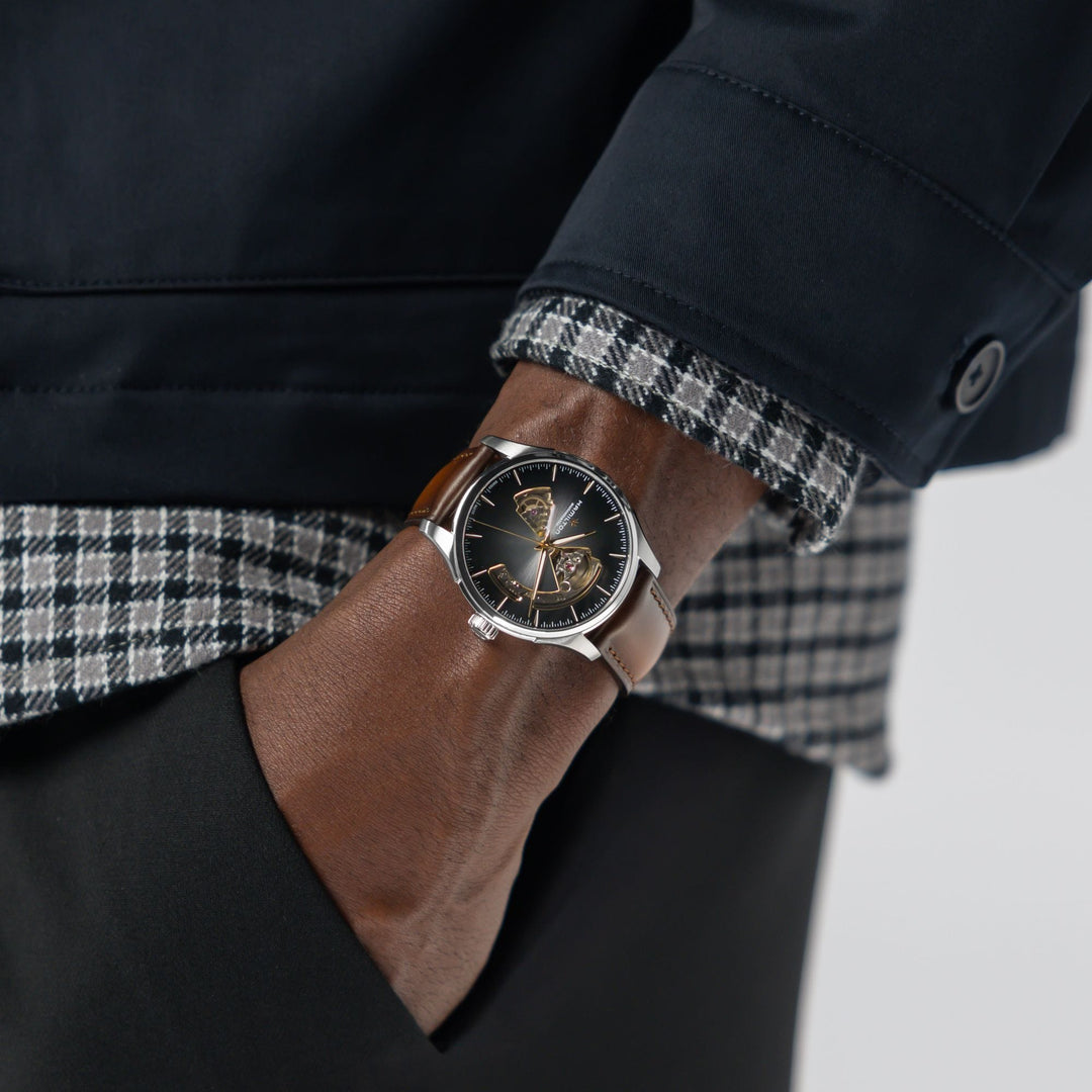 HAMILTON H32675581 Jazzmaster Open Heart Auto Karóra