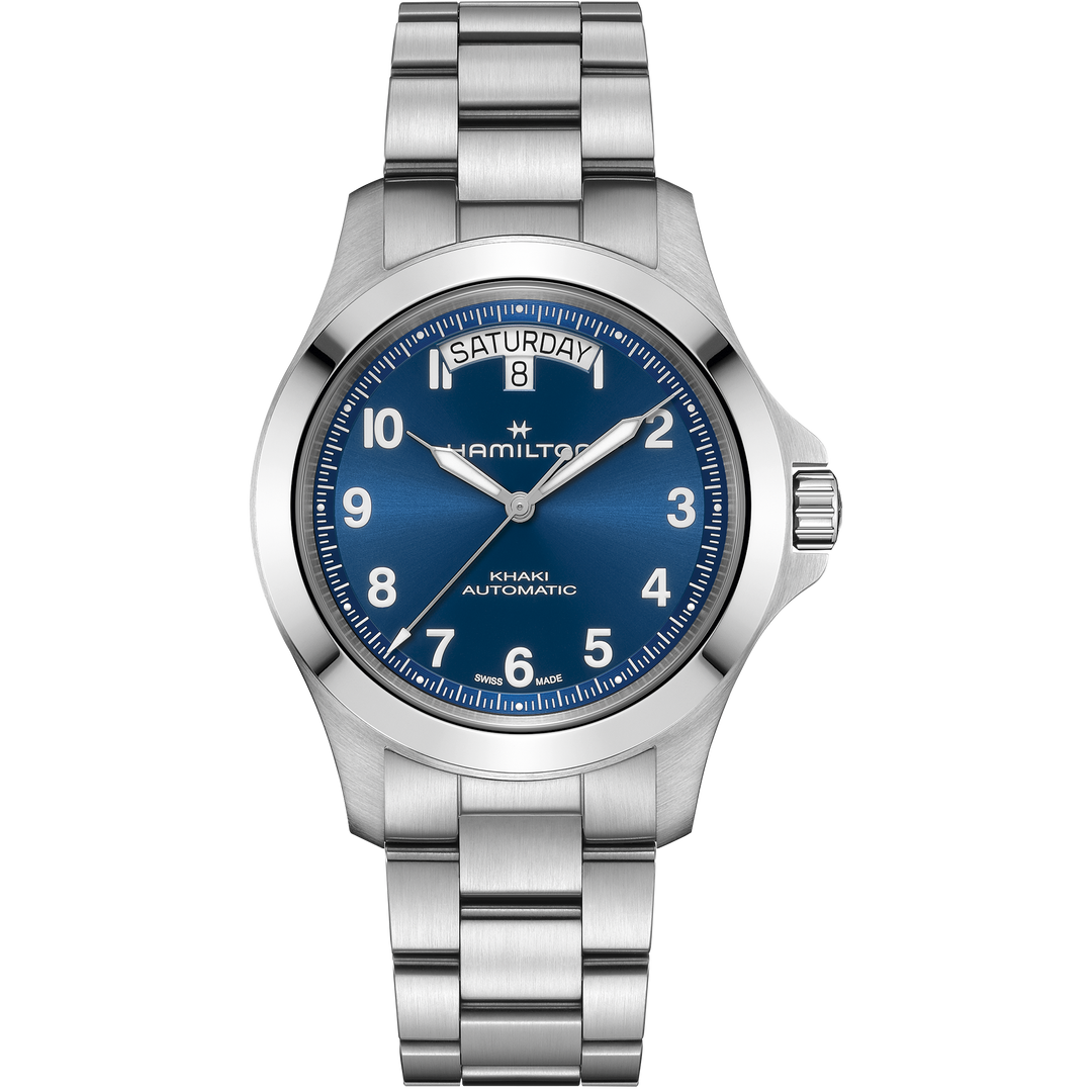 HAMILTON H64475140 Khaki Field King Day-Date Karóra