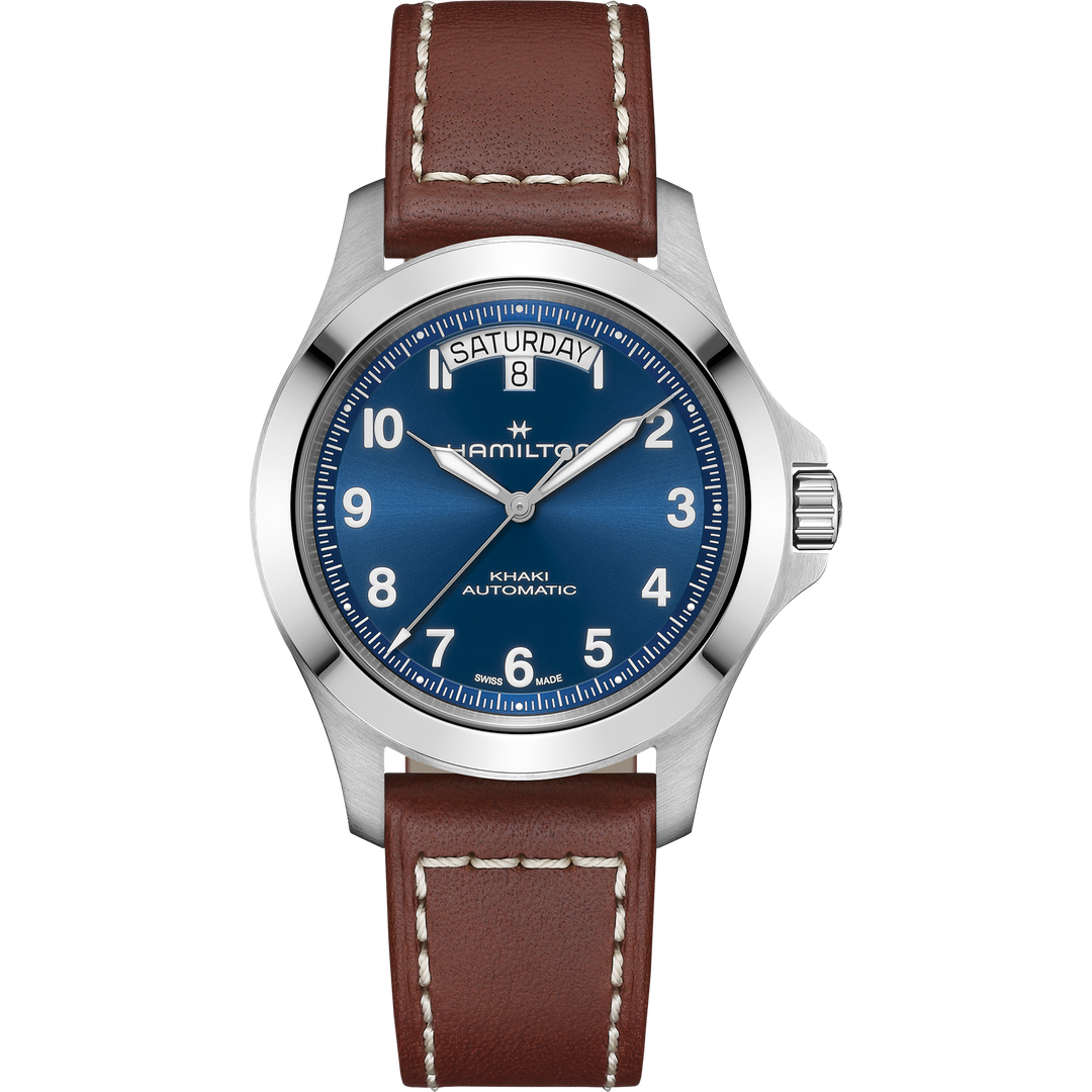 HAMILTON H64475540 Khaki Field King Day-Date Karóra