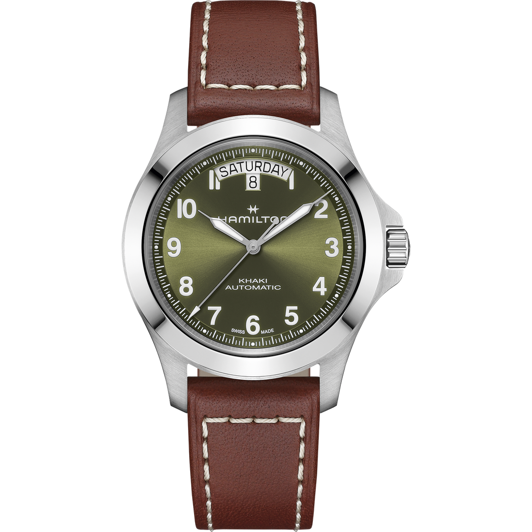 HAMILTON H64475560 Khaki Field King Day-Date Karóra