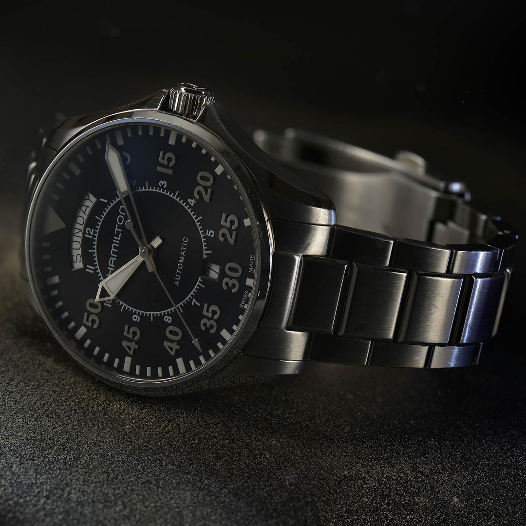HAMILTON H64615135 Khaki Aviation Khaki Pilot Day Date Karóra