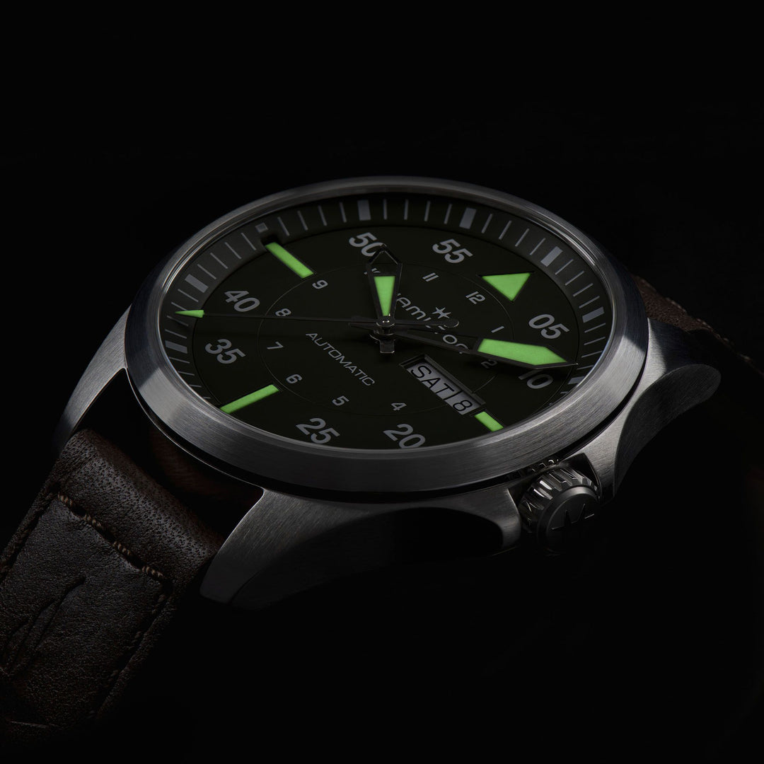 HAMILTON H64635560 Khaki Aviation Pilot Day Date Auto Watch