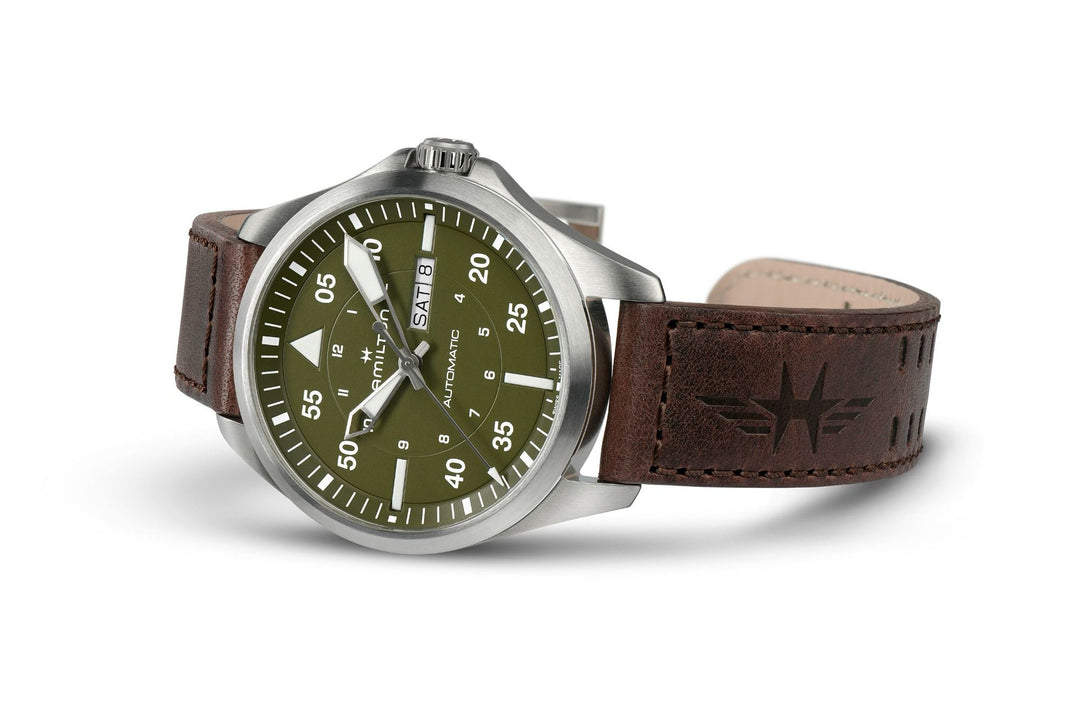 HAMILTON H64635560 Khaki Aviation Pilot Day Date Auto Watch
