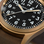 Kép betöltése a Galériamegjelenítőbe, HAMILTON H69459530 Khaki Field Mechanical Bronze Karóra
