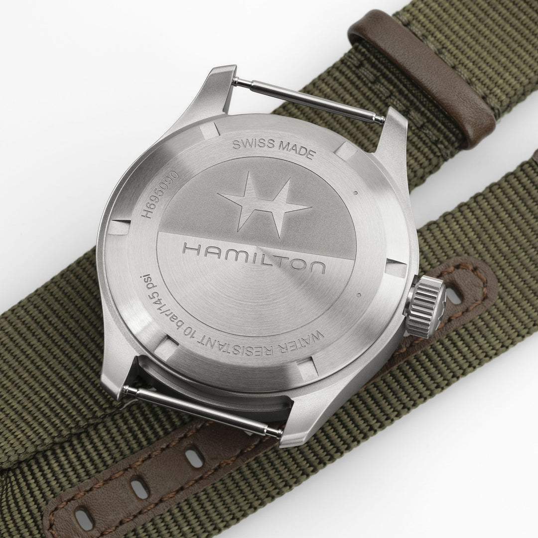 HAMILTON H69509910 Khaki Field Mechanical Power Reserve Karóra
