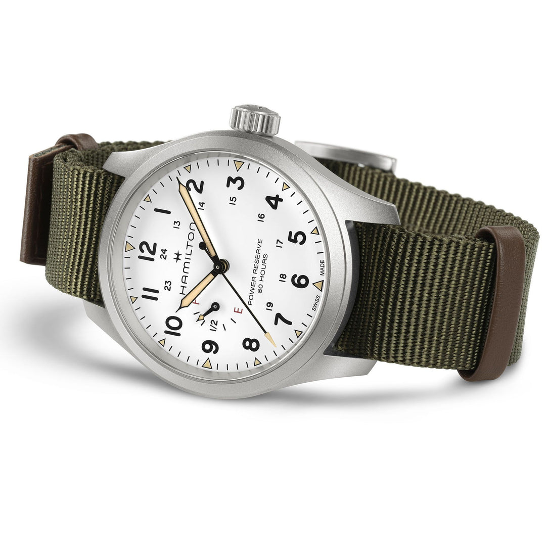 HAMILTON H69509910 Khaki Field Mechanical Power Reserve Karóra