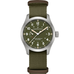 Kép betöltése a Galériamegjelenítőbe, HAMILTON H69509960 Khaki Field Power Reserve 40mm Karóra
