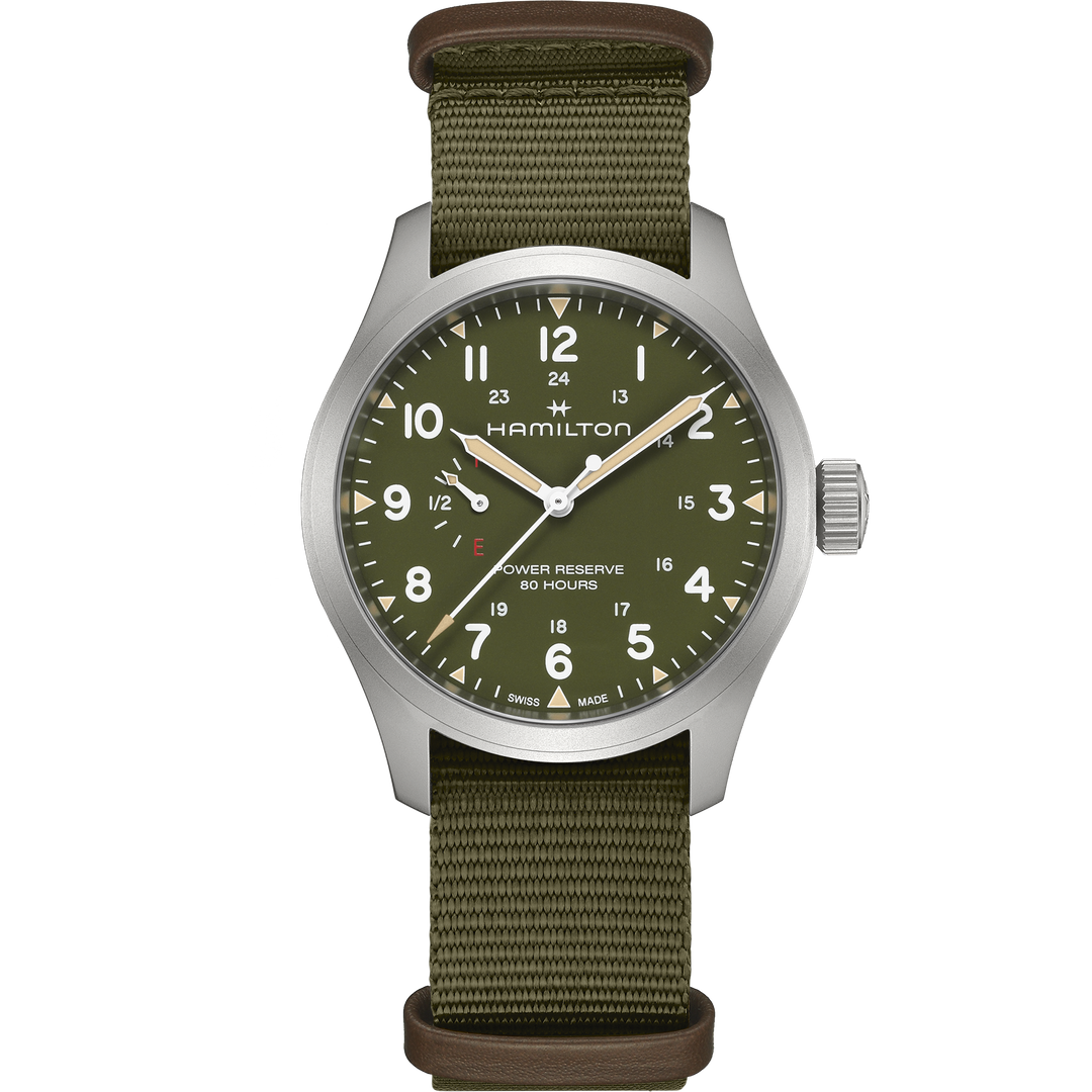 HAMILTON H69509960 Khaki Field Power Reserve 40mm Karóra