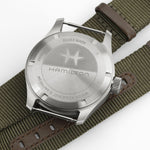 Kép betöltése a Galériamegjelenítőbe, HAMILTON H69509960 Khaki Field Power Reserve 40mm Karóra
