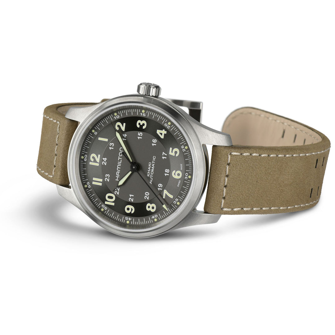 HAMILTON H70545550 Khaki Field Titanium Auto Karóra