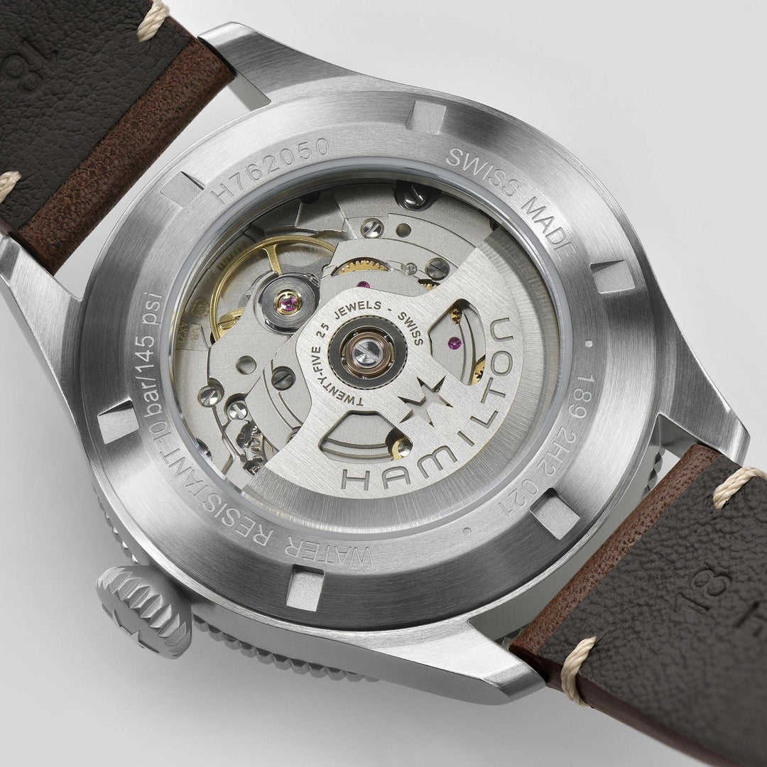 HAMILTON H76205530 Khaki Aviation Khaki Pilot Pioneer Karóra