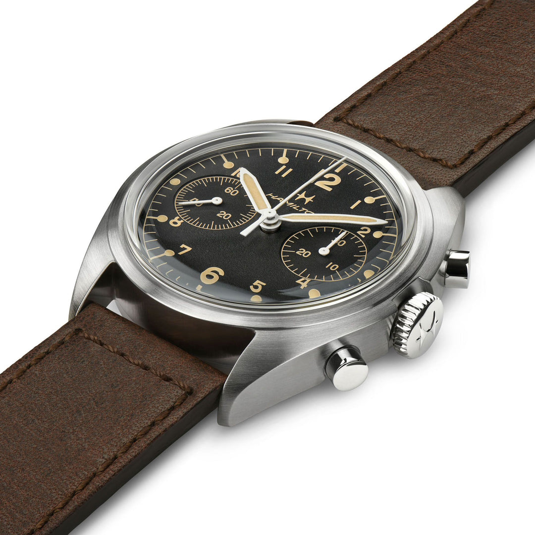 HAMILTON H76409530 Khaki Aviation Pilot Pioneer Mechanical Chrono Karóra