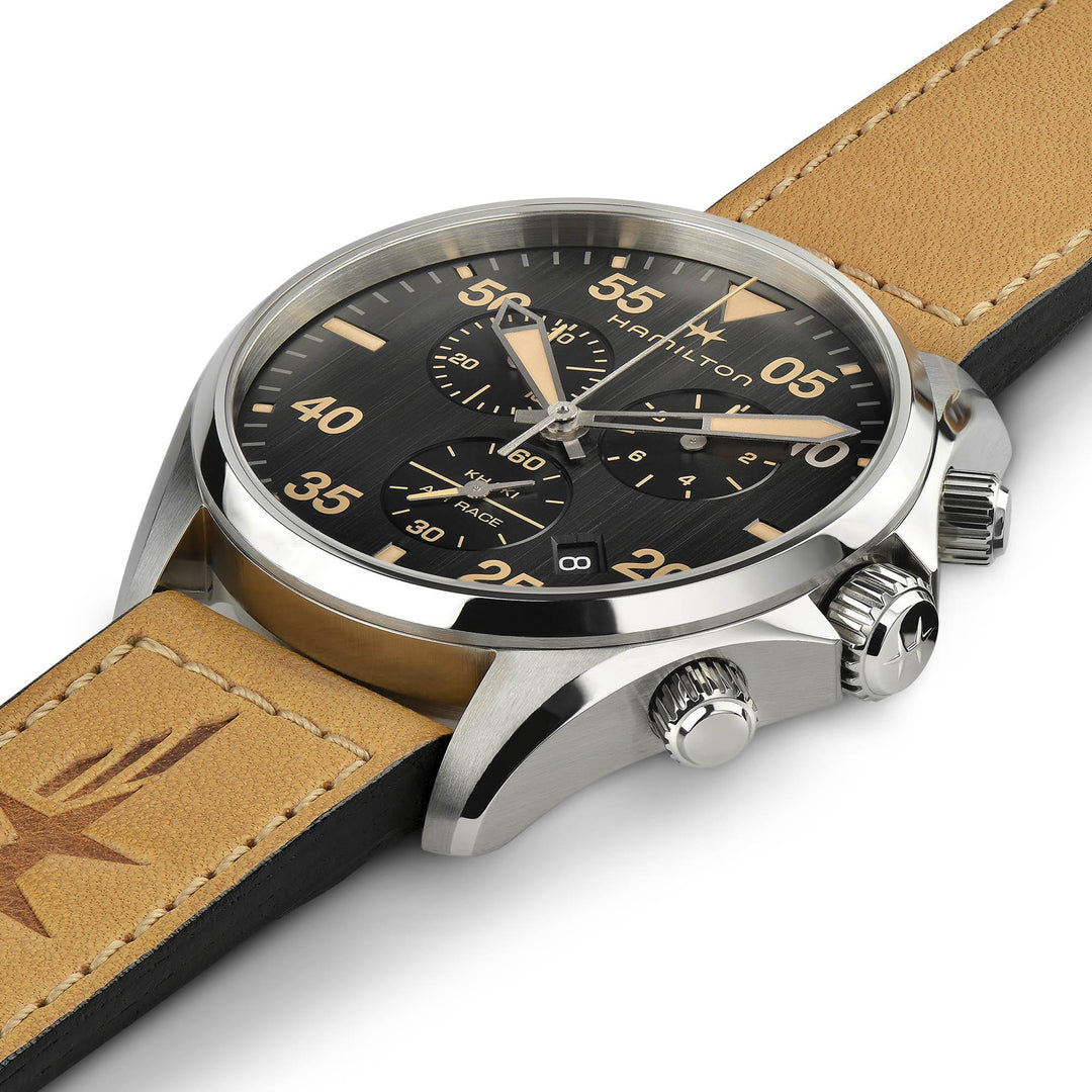 HAMILTON H76722531 Khaki Aviation Khaki Pilot Karóra