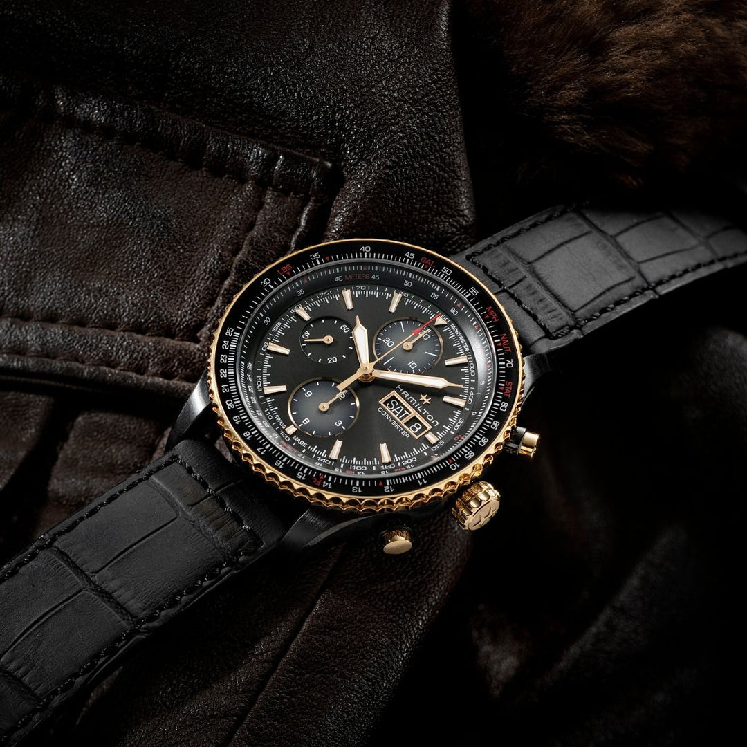 HAMILTON H76736730 Khaki Aviation Converter Auto Chrono Karóra