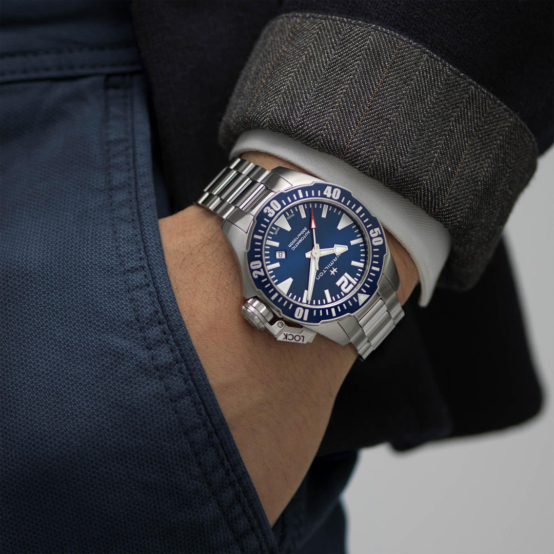 HAMILTON H77705145 Khaki Navy Frogman Karóra