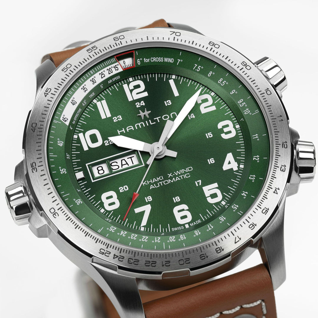 HAMILTON H77735560 Khaki Aviation X-Wind Day Date Auto Karóra