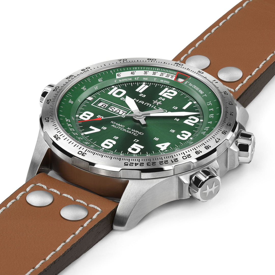 HAMILTON H77735560 Khaki Aviation X-Wind Day Date Auto Karóra