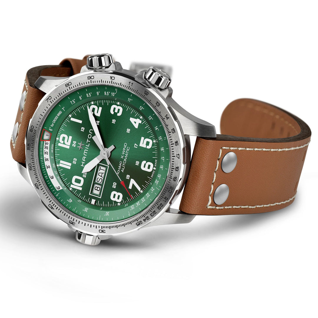 HAMILTON H77735560 Khaki Aviation X-Wind Day Date Auto Karóra