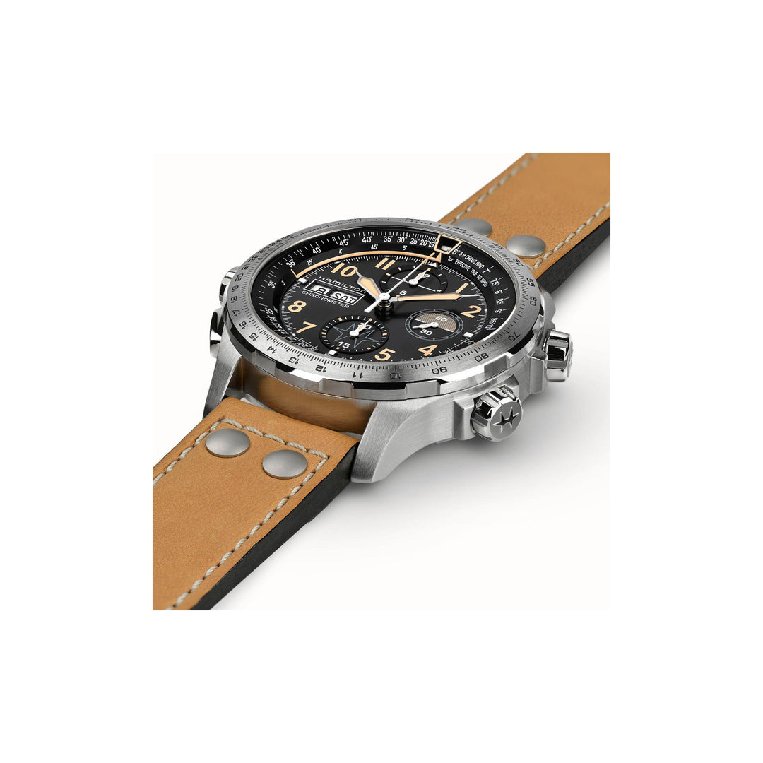 HAMILTON H77796535 Khaki Aviation Khaki X-Wind Day Date Karóra