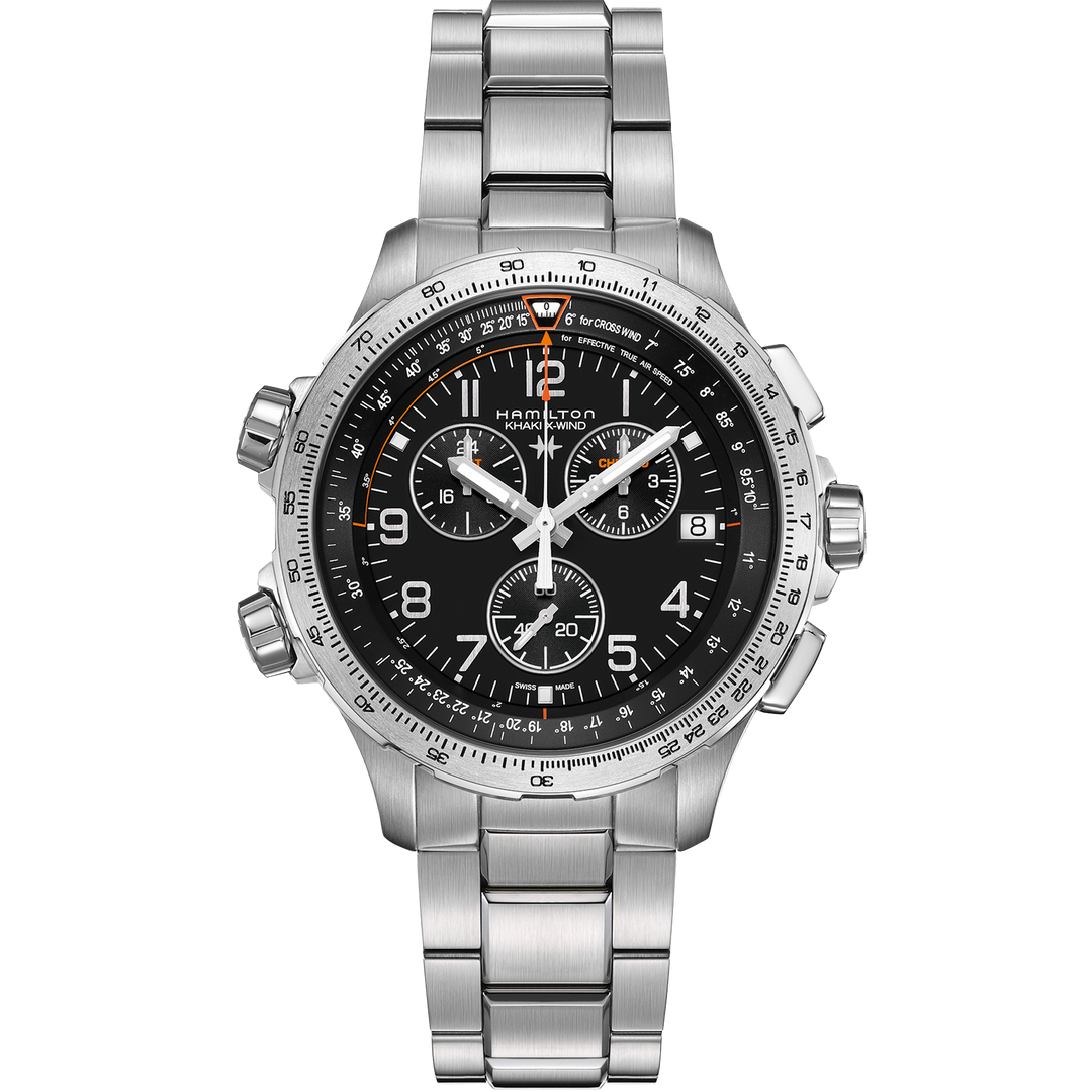 HAMILTON H77912135 Khaki Aviation X-Wind GMT Chrono Quartz Karóra