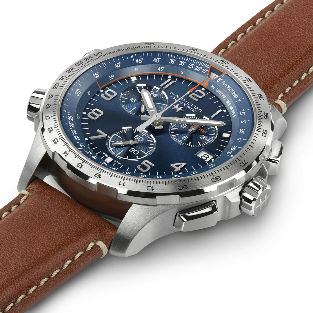 HAMILTON H77922541 Khaki Aviation X-Wind GMT Chrono Quartz Karóra