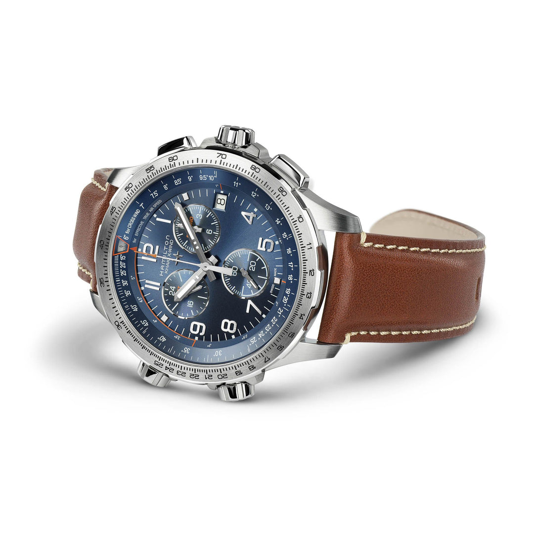 HAMILTON H77922541 Khaki Aviation X-Wind GMT Chrono Quartz Karóra