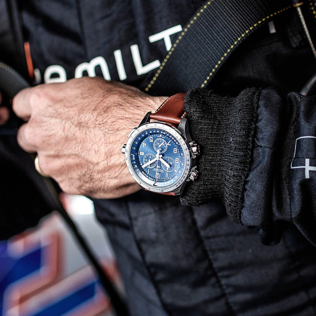 HAMILTON H77922541 Khaki Aviation X-Wind GMT Chrono Quartz Karóra
